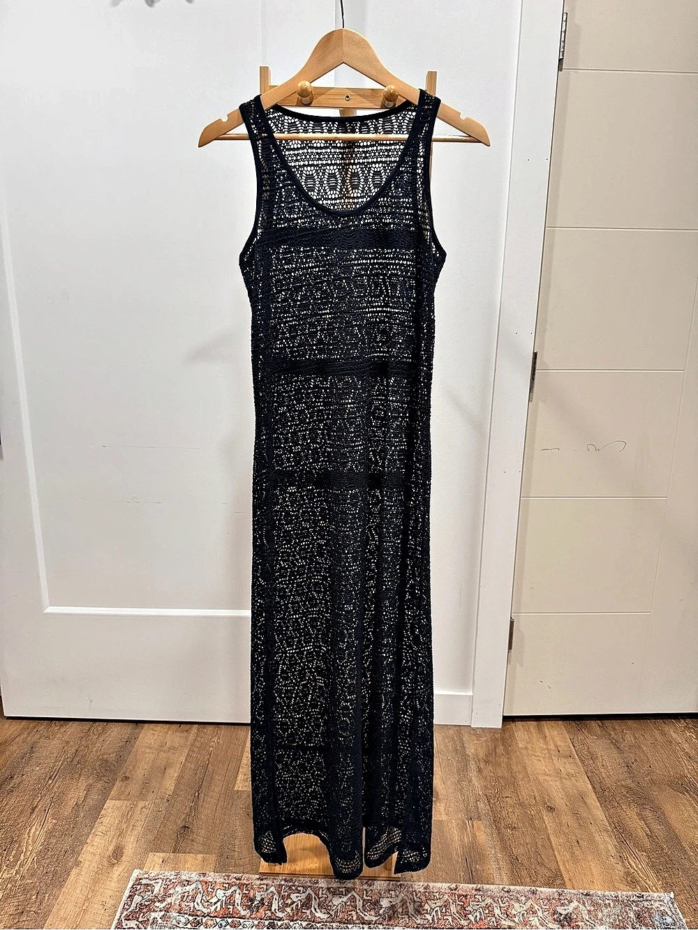Black Crochet Maxi Dress